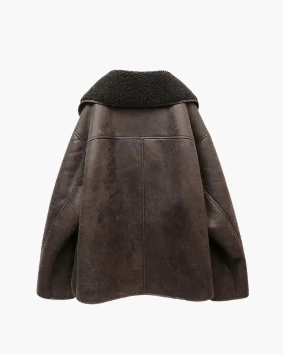 Ginevra – Classic button details – Faux leather jacket-15137995686272-Santi Vento Atelier