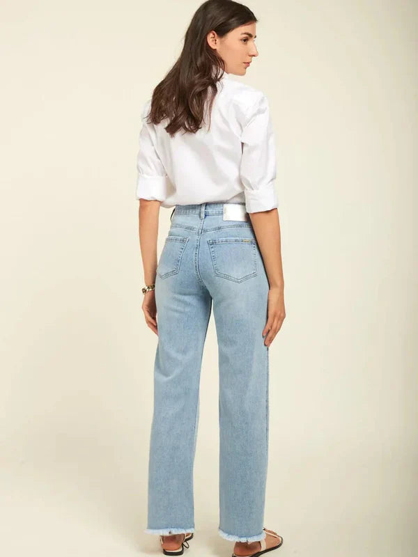Giuliana – Pearl embellished – Wide leg jeans-15140934549888-Santi Vento Atelier