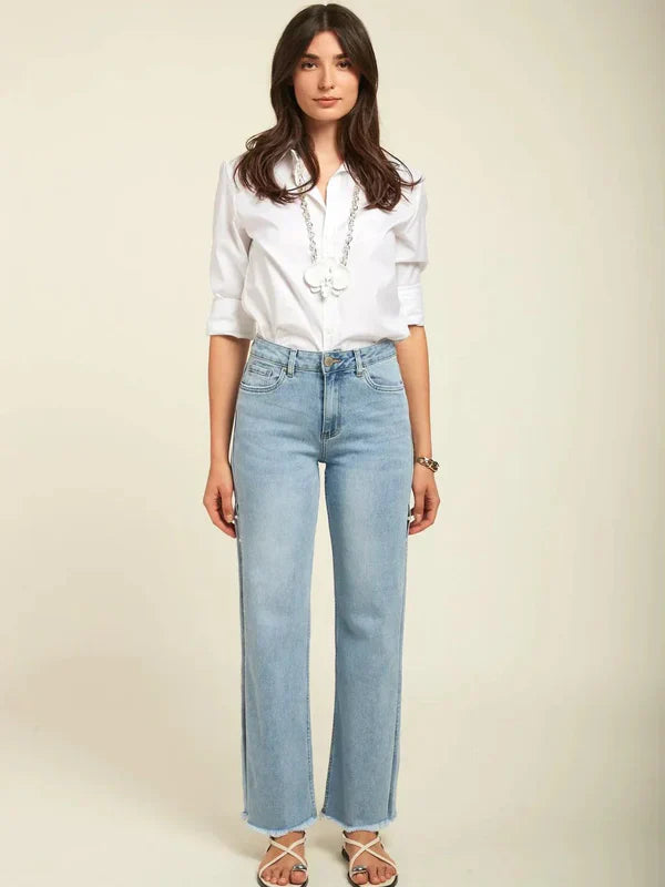 Giuliana – Pearl embellished – Wide leg jeans-15140934549888-Santi Vento Atelier