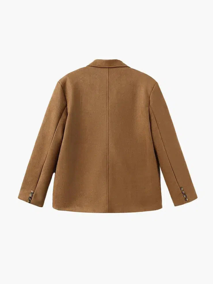 Giulietta – Structured shoulders – Suede blazer-15137996243328-Santi Vento Atelier