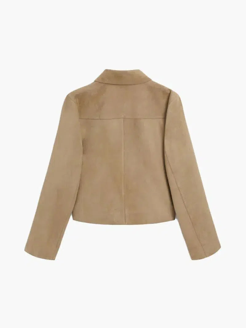 Grazia – Cropped design – Faux suede jacket-15137995817344-Santi Vento Atelier