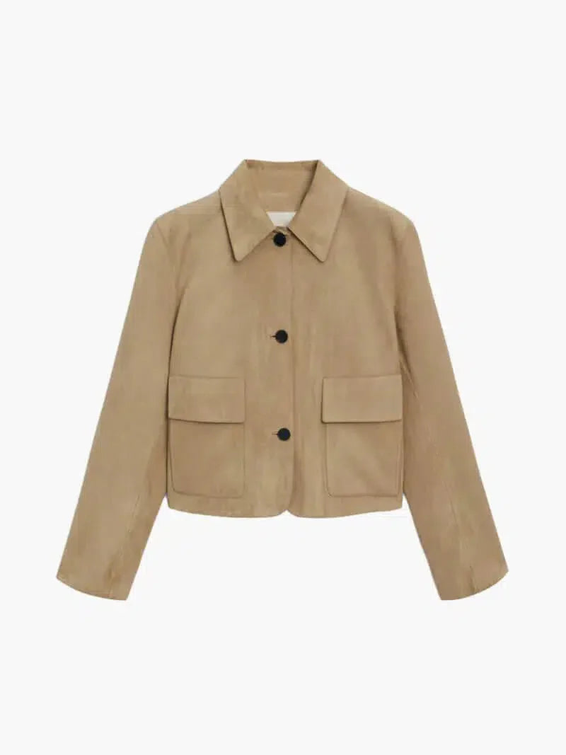 Grazia – Cropped design – Faux suede jacket-15137995817344-Santi Vento Atelier