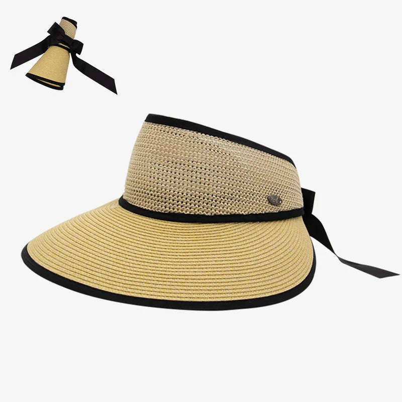 Éloane – Oversized brim – Ribbon tie visor-15145723953536-Santi Vento Atelier