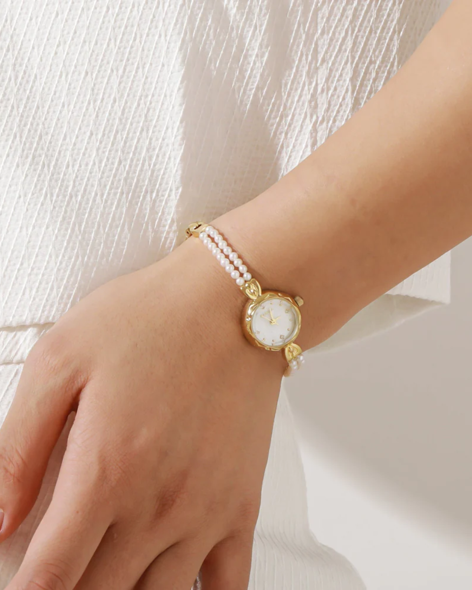 Horélie – Double-strand pearl bracelet – Vintage watch-15137986969984-Santi Vento Atelier