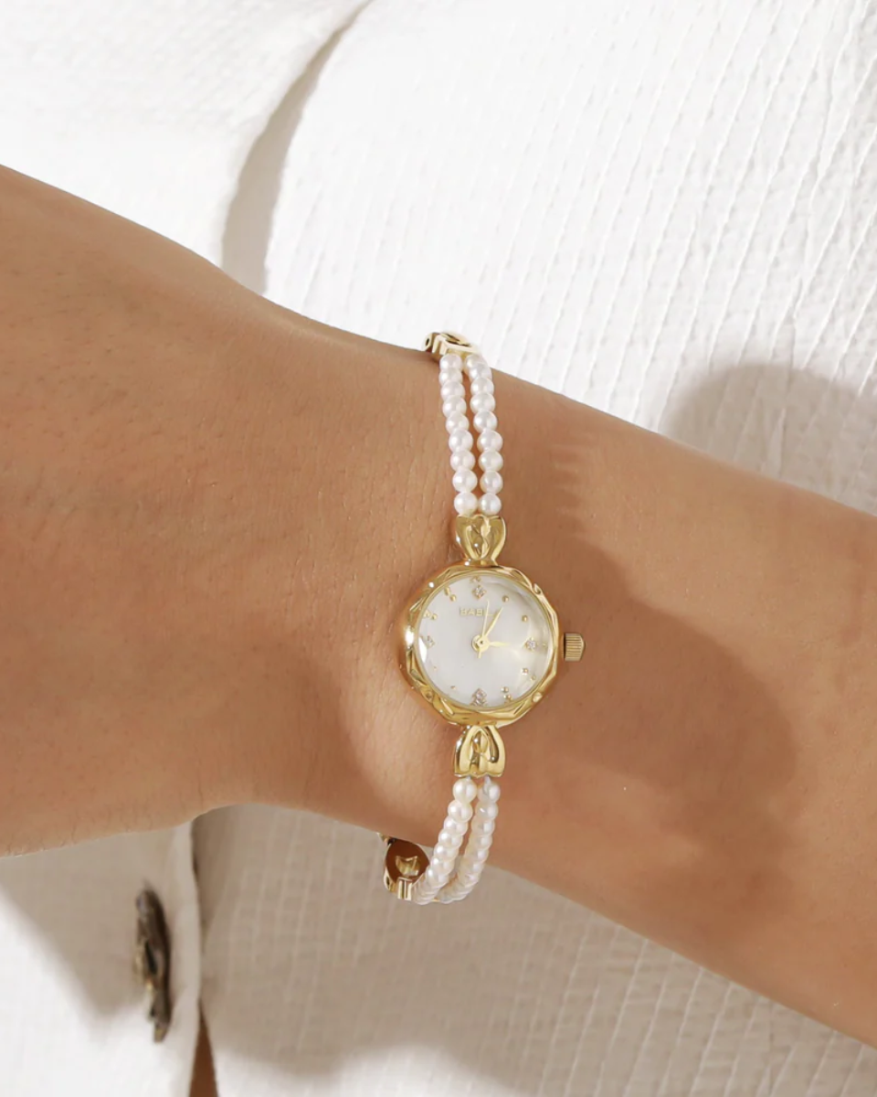 Horélie – Double-strand pearl bracelet – Vintage watch-15137986969984-Santi Vento Atelier