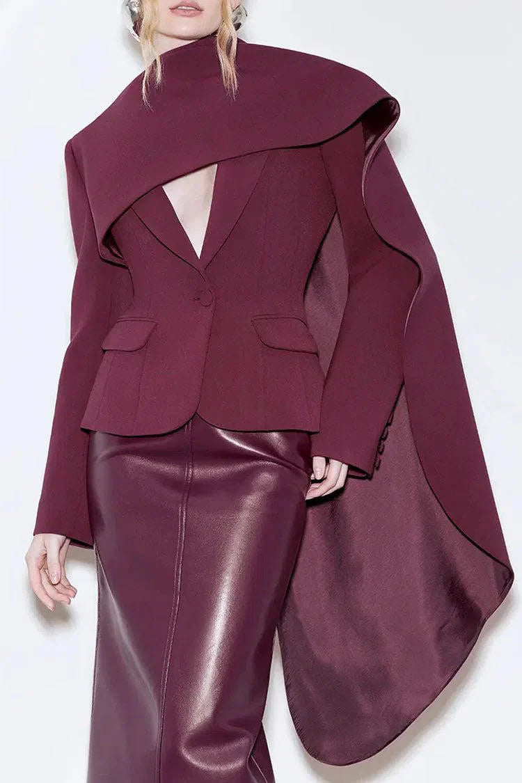 Ignazia – Asymmetrical design – Scarf-lapel blazer-15137996145024-Santi Vento Atelier