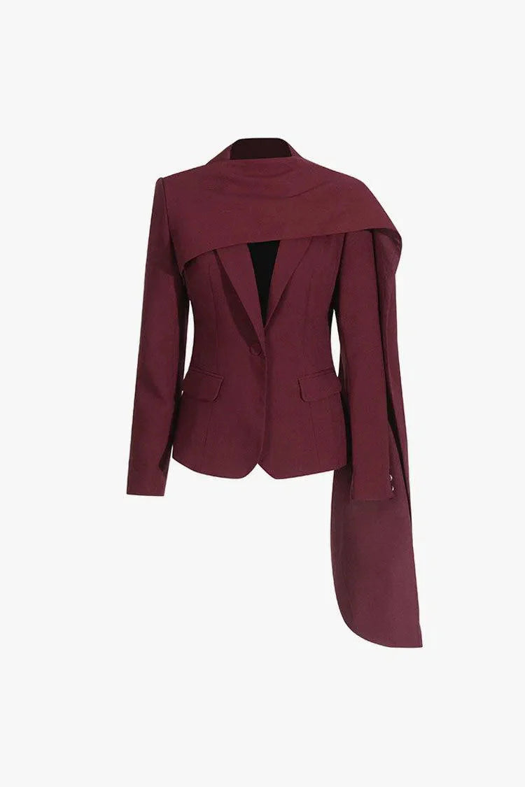 Ignazia – Asymmetrical design – Scarf-lapel blazer-15137996145024-Santi Vento Atelier