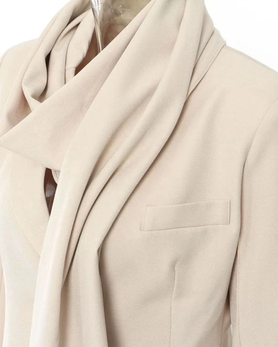 Iside – Asymmetrical collar – Scarf blazer-15137996046720-Santi Vento Atelier