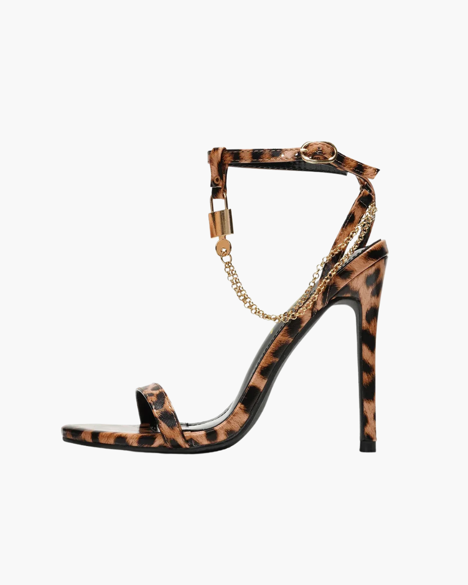 Isotta – Bold design – Gold chain ankle strap stiletto heels-15137993425280-Santi Vento Atelier