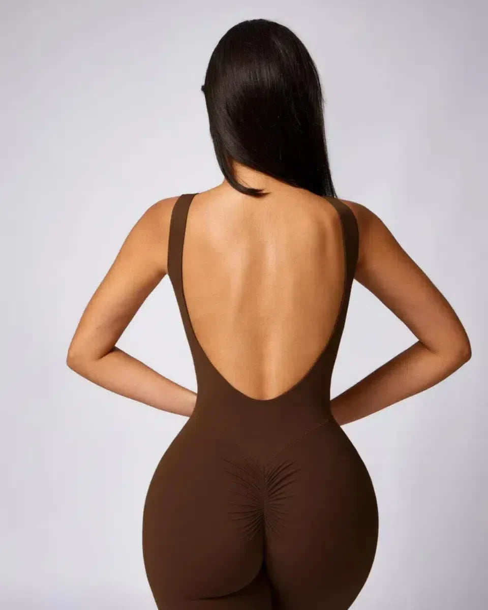 Kalani – Open-back design – Workout jumpsuit-15137997062528-Santi Vento Atelier