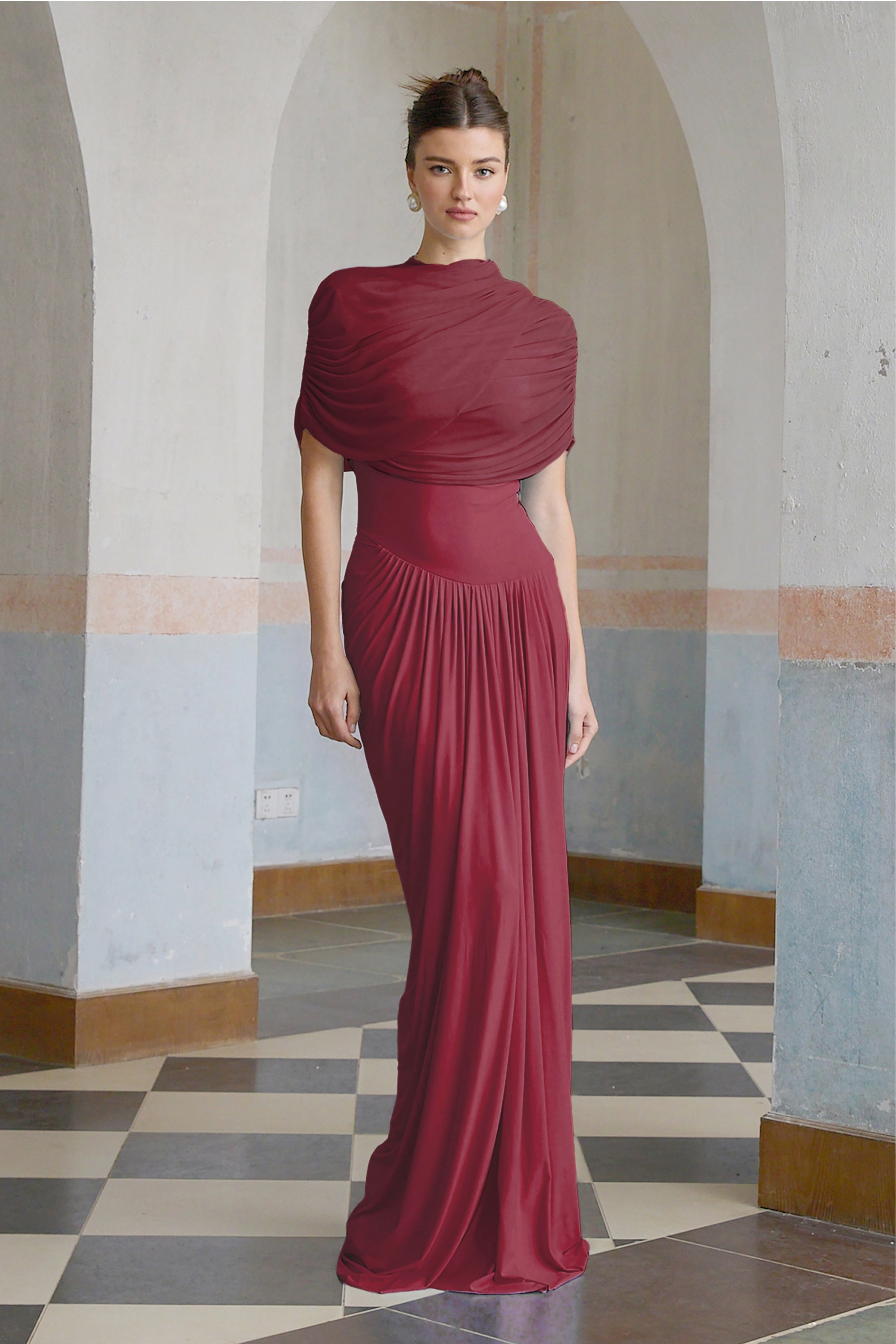 Katherine – Draped silhouette – One-shoulder evening gown-15170333901184-Santi Vento Atelier