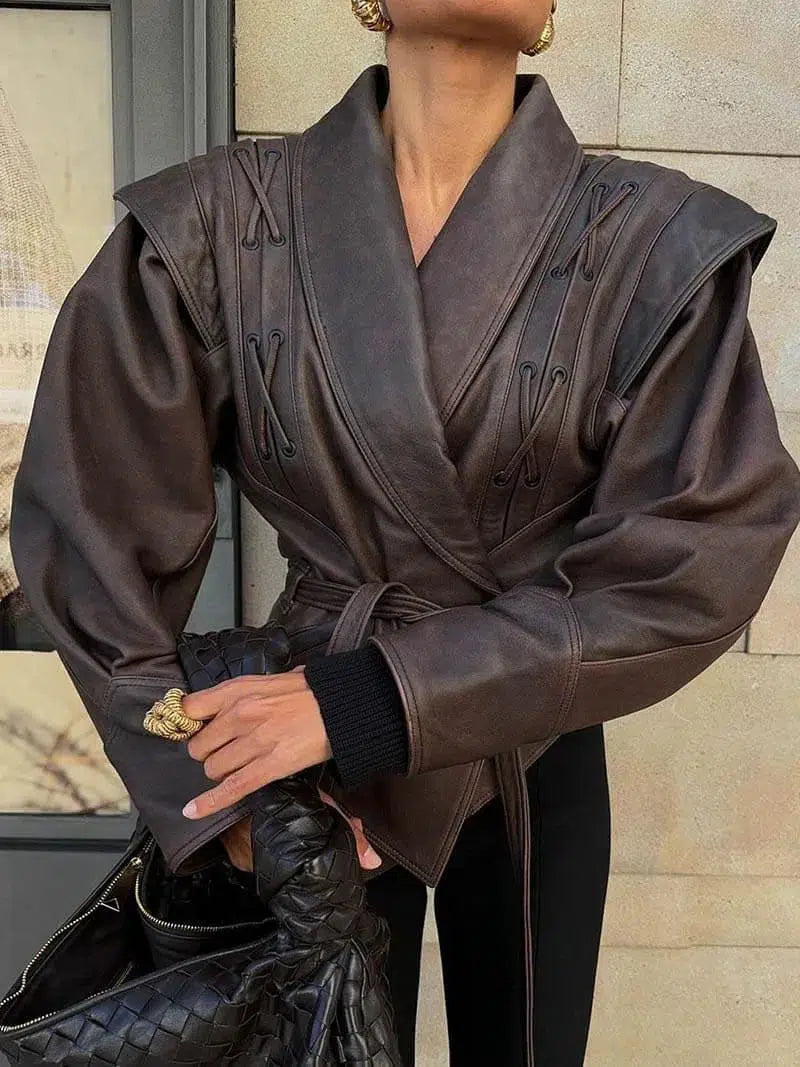 Katniss – Western-inspired style – Leather jacket-15137995719040-Santi Vento Atelier