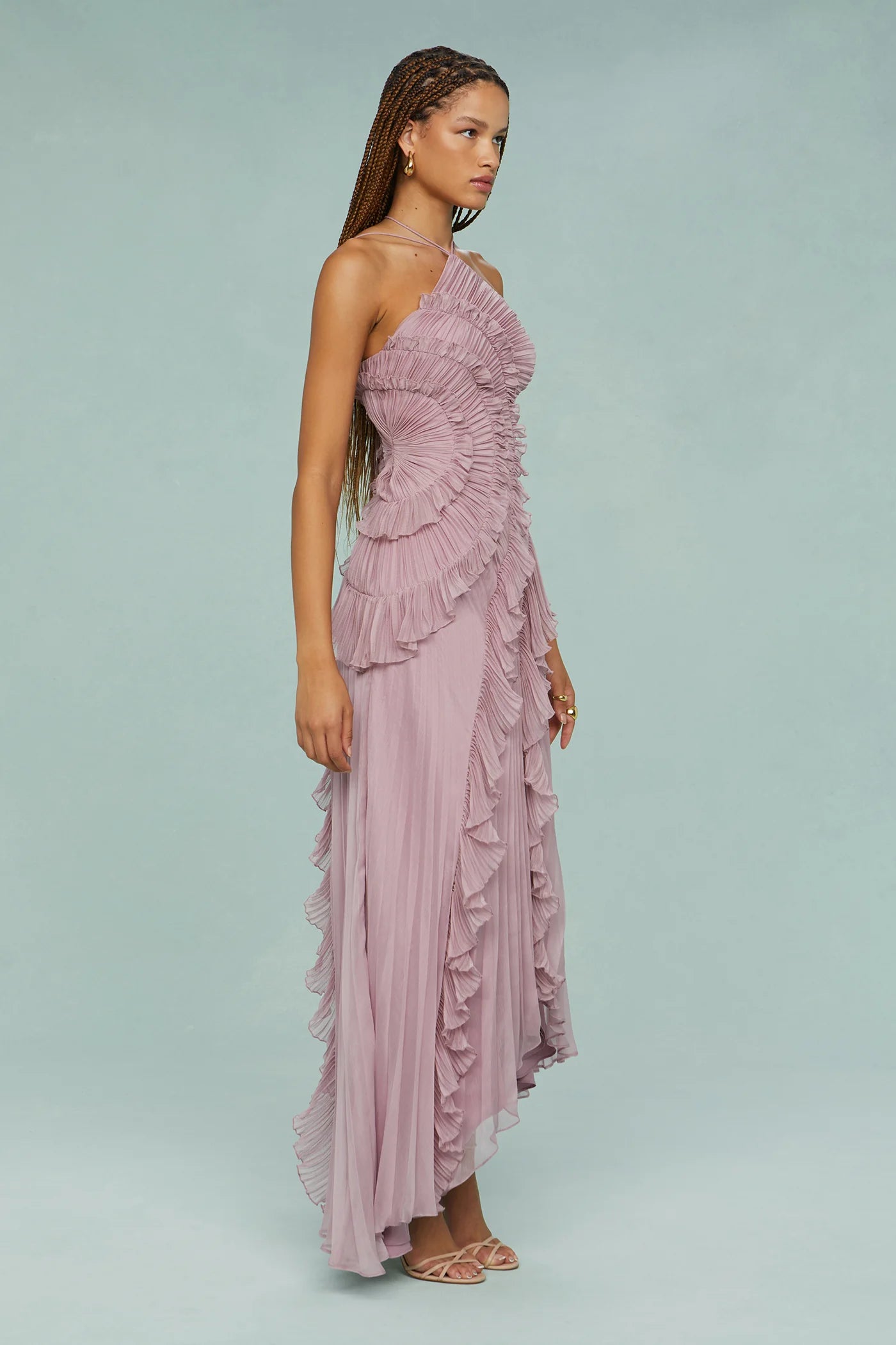 Lavirea – Sculpted pleats – One-shoulder midi dress-15161108824448-Santi Vento Atelier