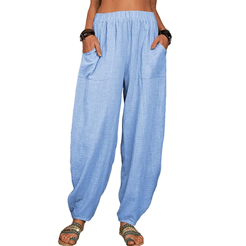Leona – Relaxed linen blend – Wide leg trousers-15148509462912-Santi Vento Atelier