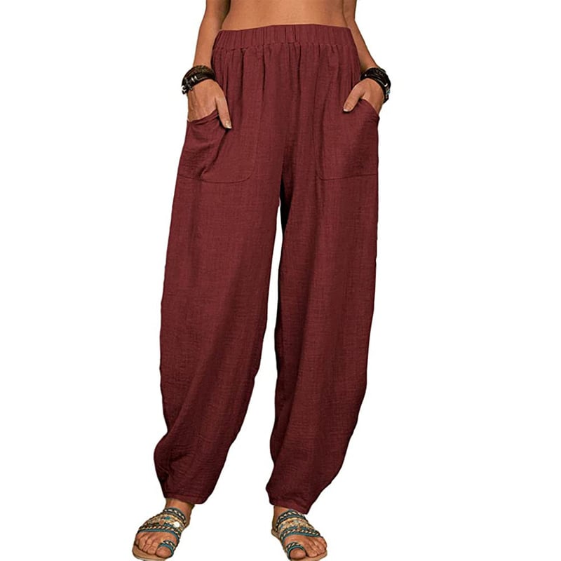 Leona – Relaxed linen blend – Wide leg trousers-15148509462912-Santi Vento Atelier