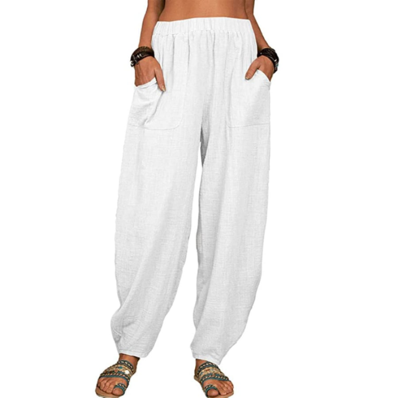 Leona – Relaxed linen blend – Wide leg trousers-15148509462912-Santi Vento Atelier
