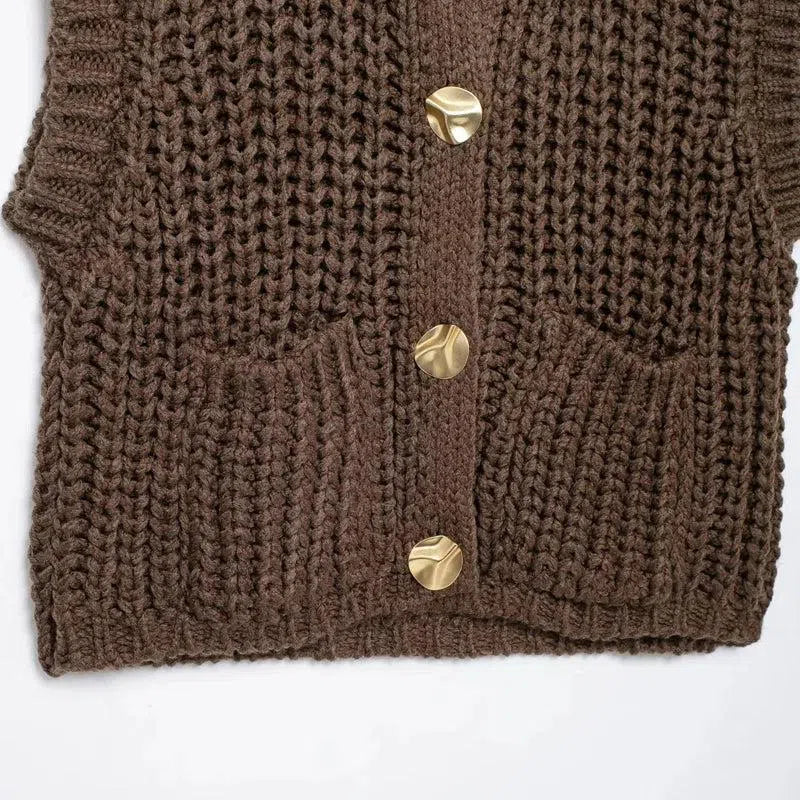 Leonelle – Button detailing – Sweater vest-15140898668928-Santi Vento Atelier