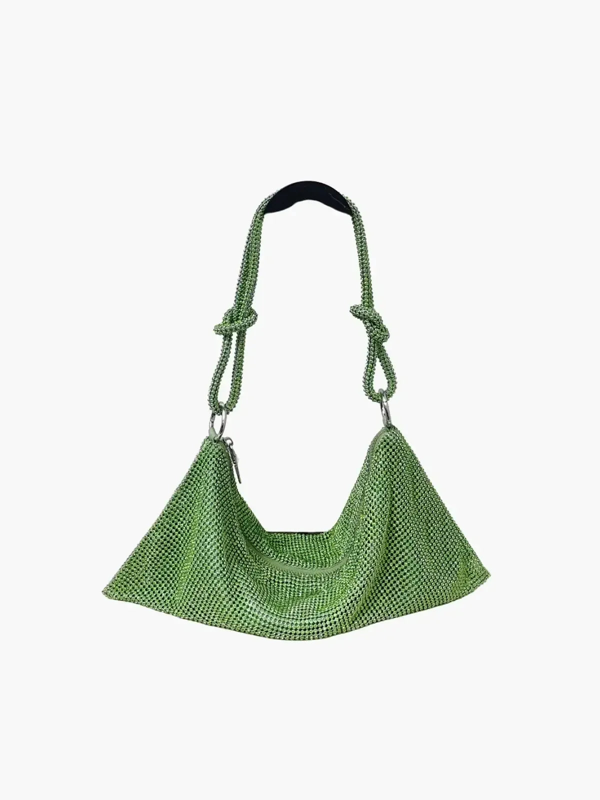 Liana – Knotted handle – Crystal mesh shoulder bag-15137973731712-Santi Vento Atelier