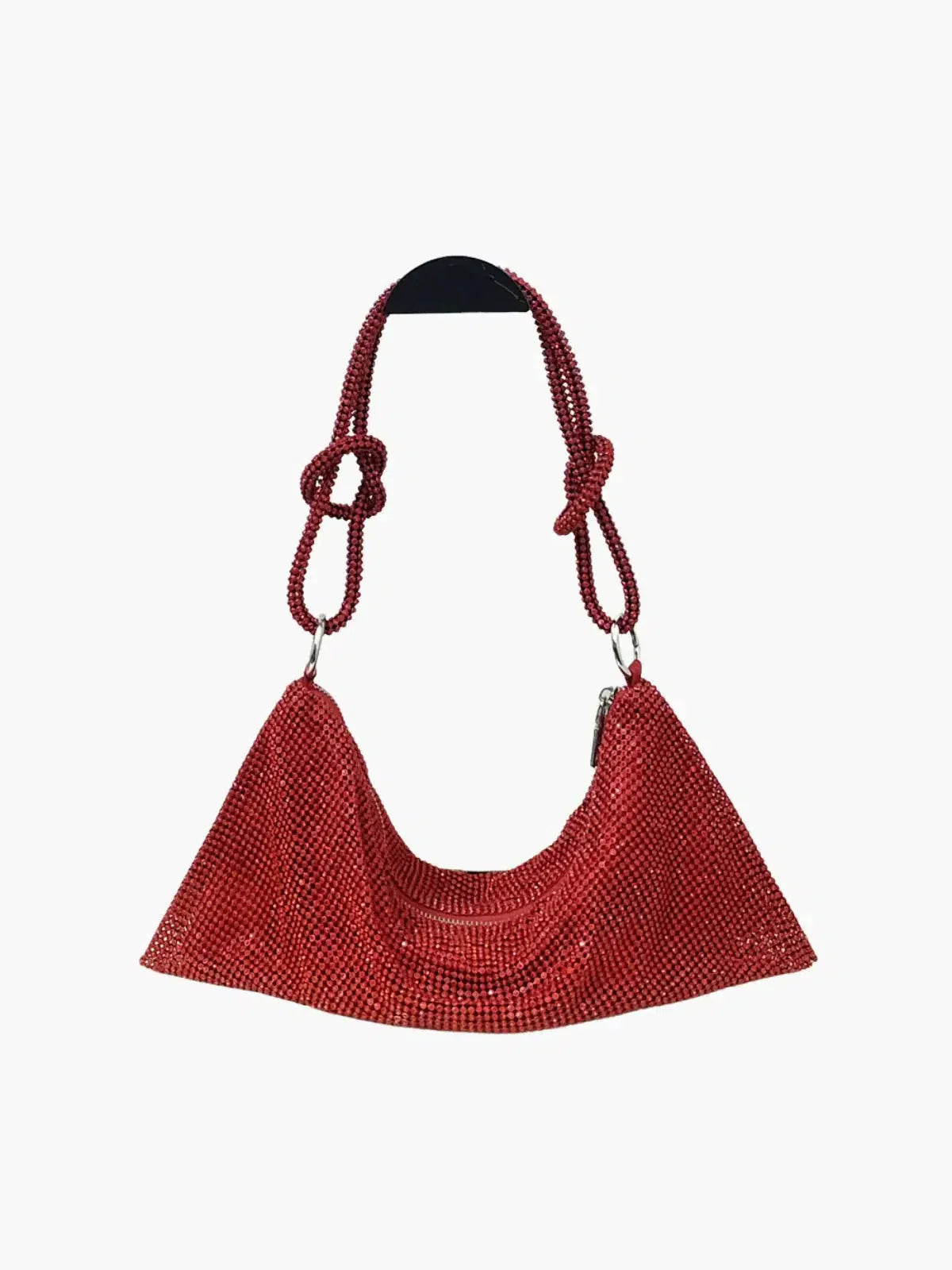 Liana – Knotted handle – Crystal mesh shoulder bag-15137973731712-Santi Vento Atelier
