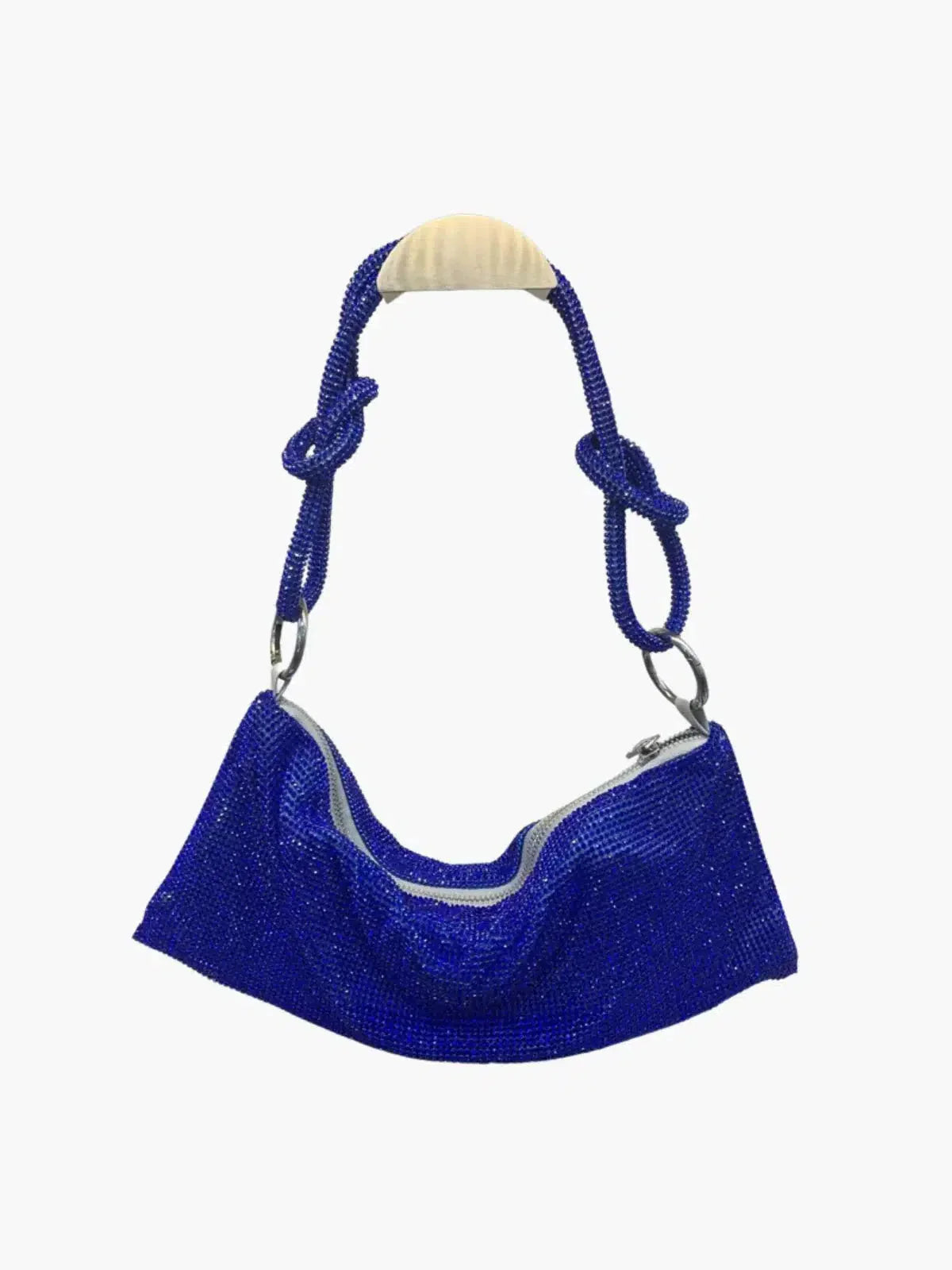 Liana – Knotted handle – Crystal mesh shoulder bag-15137973731712-Santi Vento Atelier