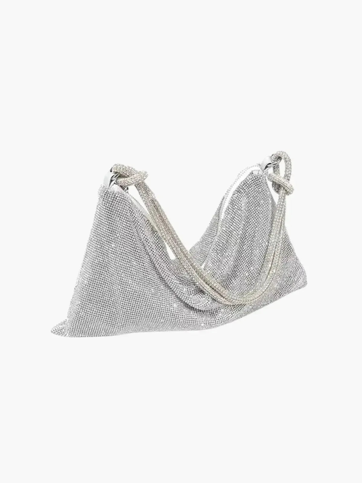 Liana – Knotted handle – Crystal mesh shoulder bag-15137973731712-Santi Vento Atelier