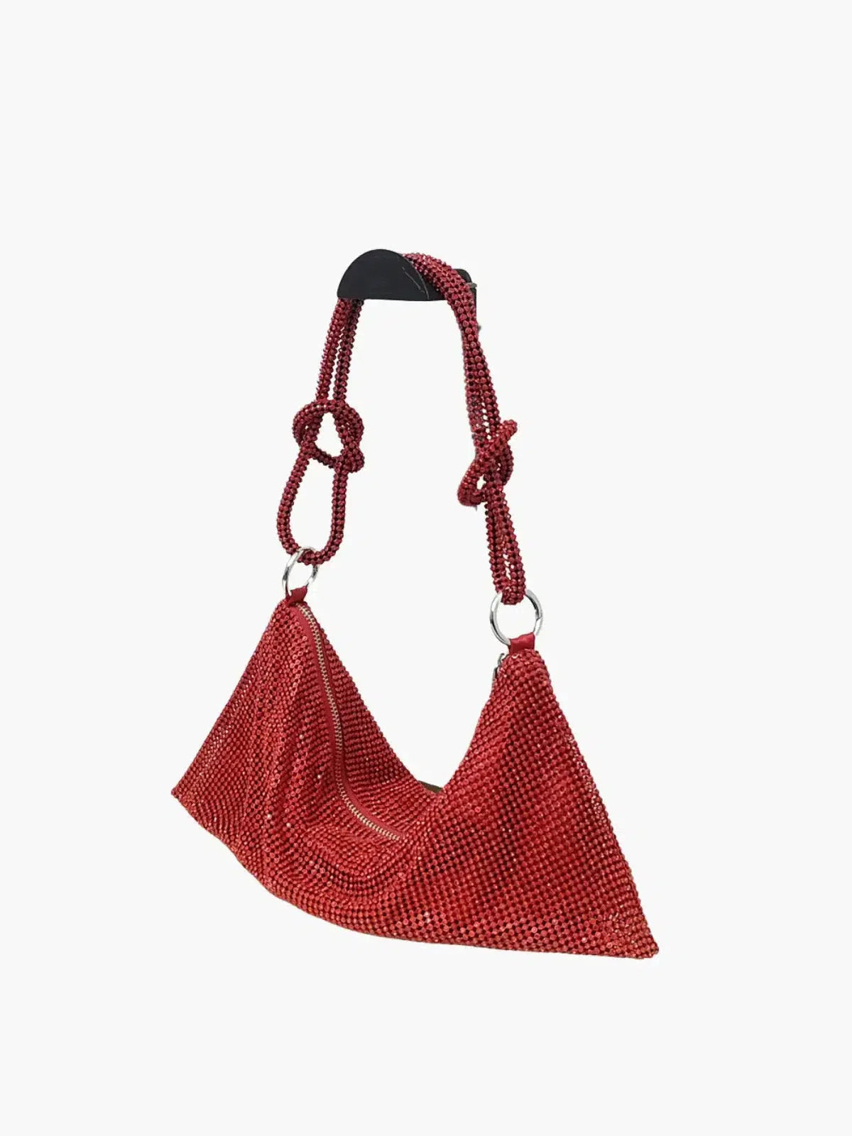Liana – Knotted handle – Crystal mesh shoulder bag-15137973731712-Santi Vento Atelier