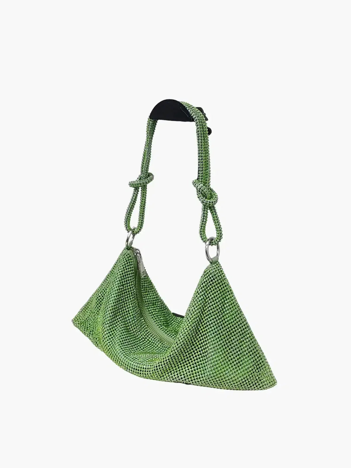 Liana – Knotted handle – Crystal mesh shoulder bag-15137973731712-Santi Vento Atelier