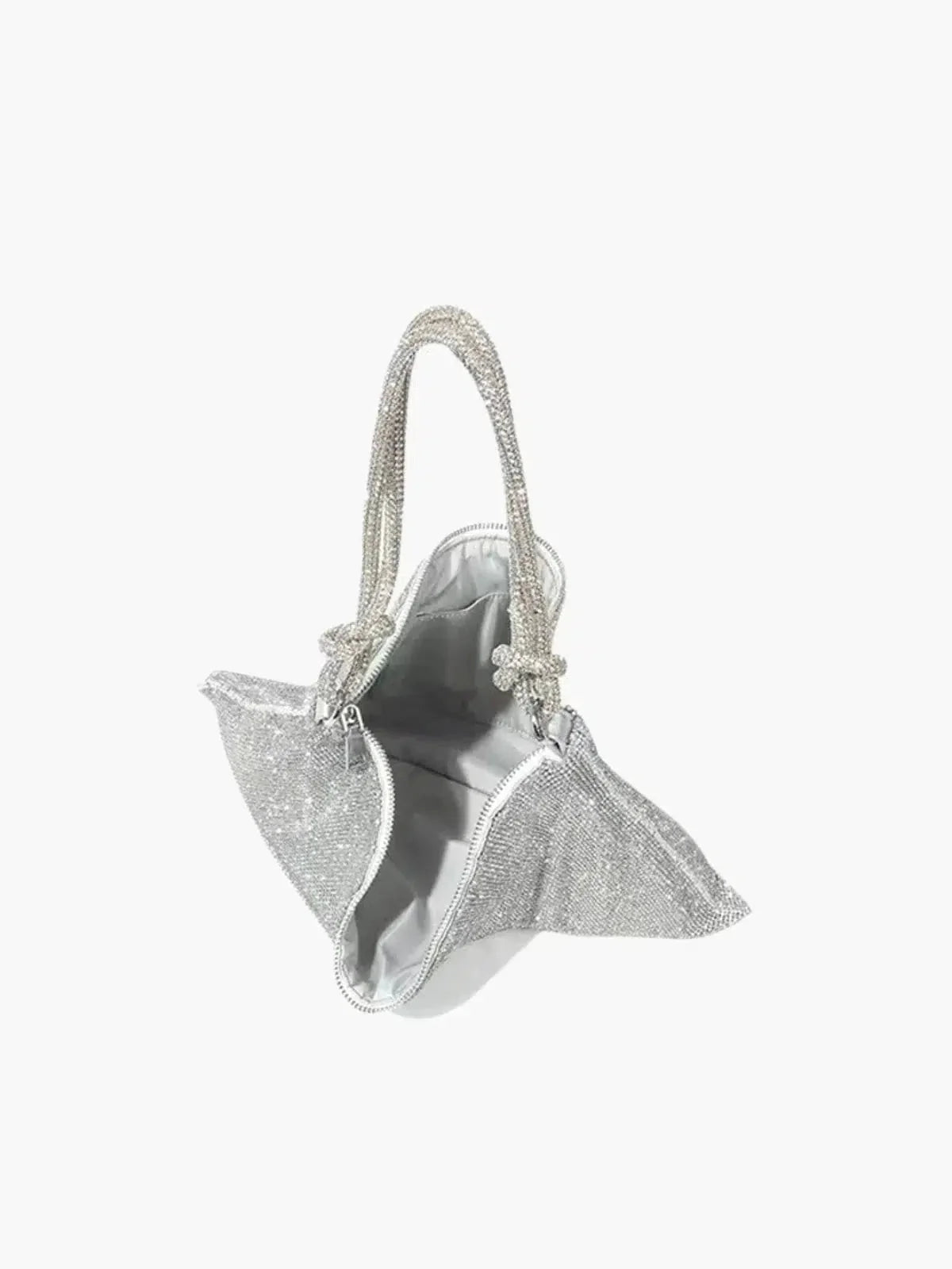 Liana – Knotted handle – Crystal mesh shoulder bag-15137973731712-Santi Vento Atelier