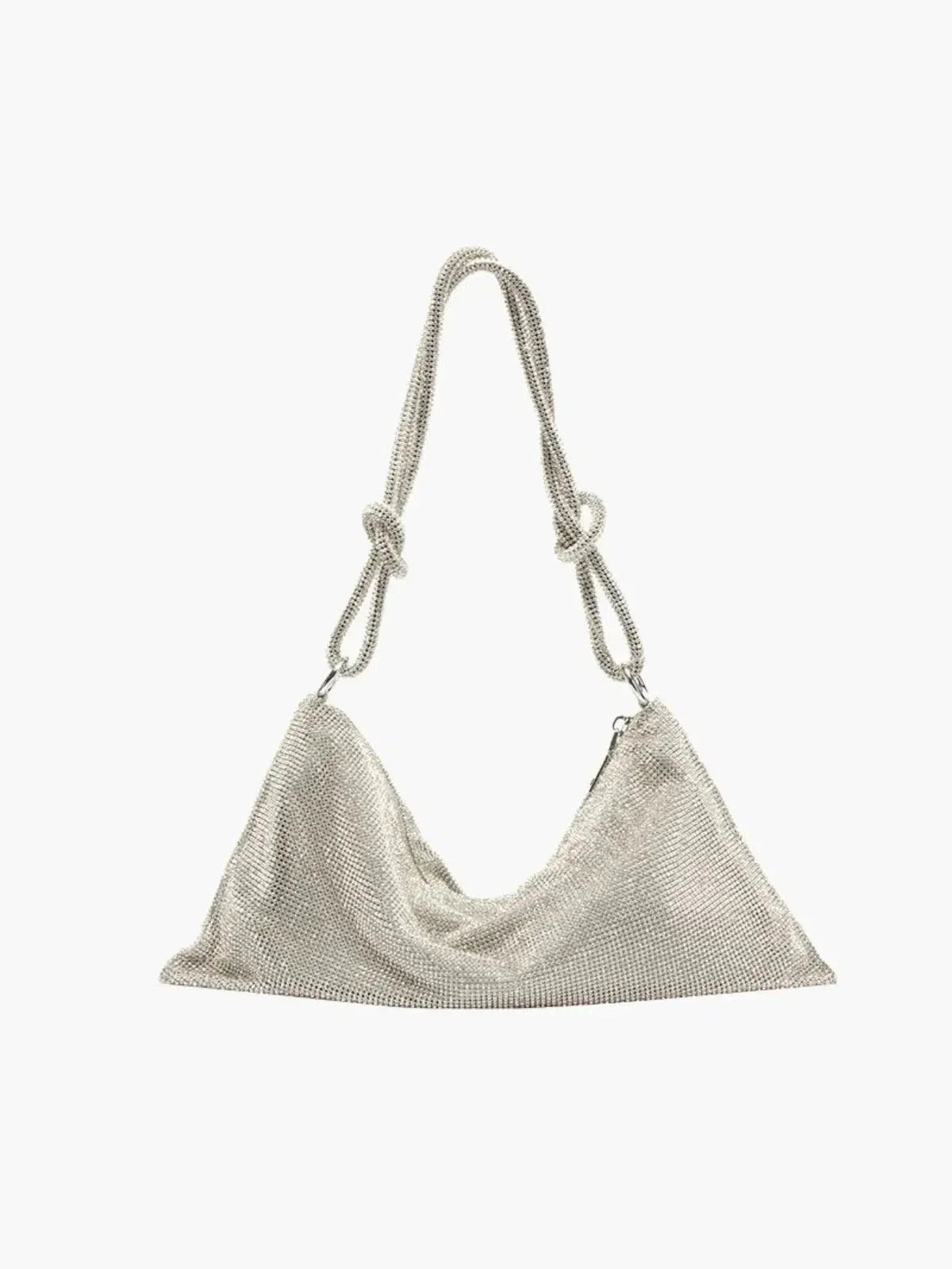 Liana – Knotted handle – Crystal mesh shoulder bag-15137973731712-Santi Vento Atelier