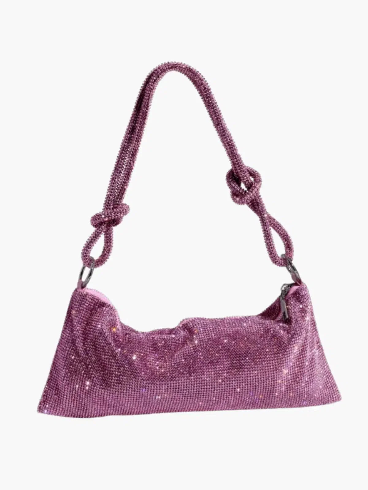 Liana – Knotted handle – Crystal mesh shoulder bag-15137973731712-Santi Vento Atelier