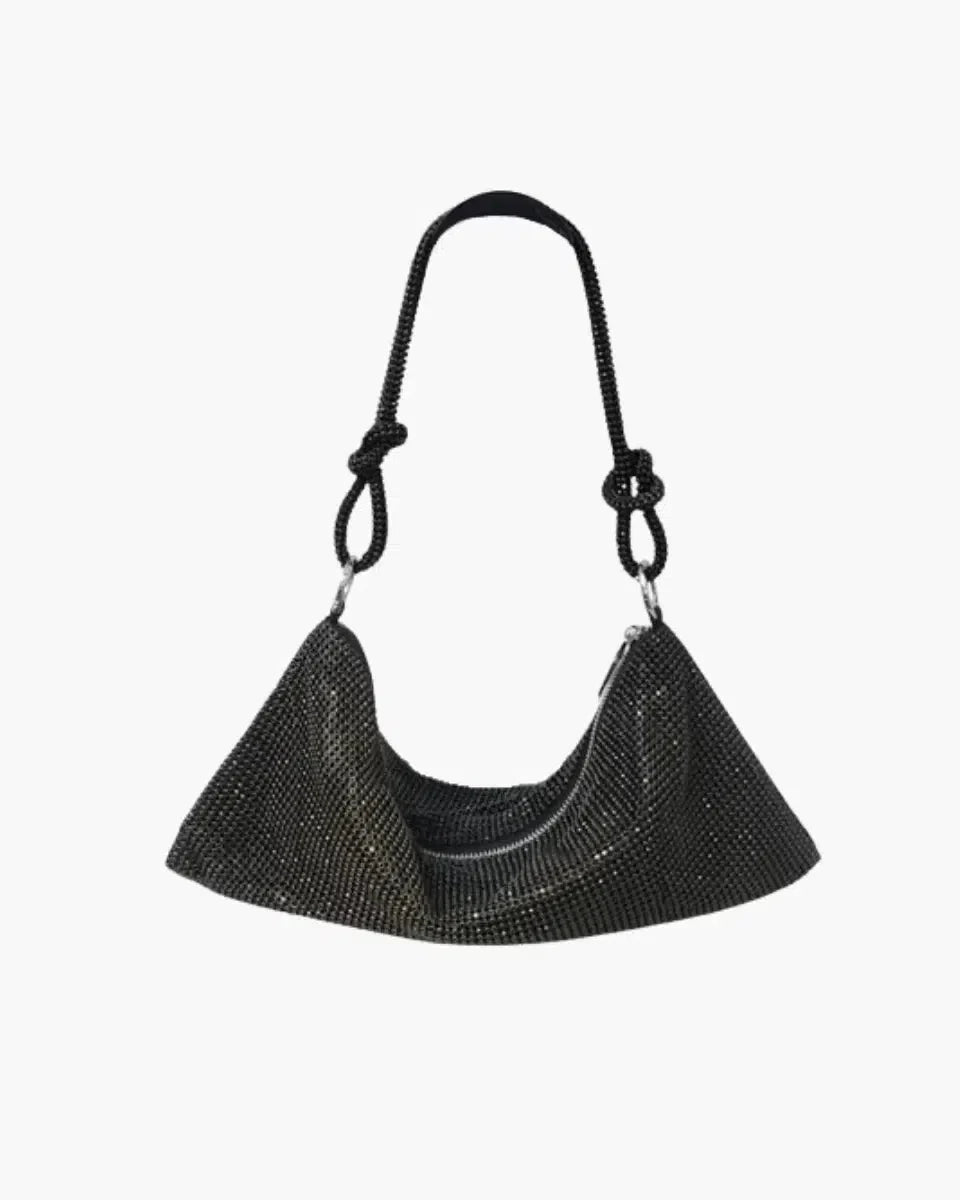 Liana – Knotted handle – Crystal mesh shoulder bag-15137973731712-Santi Vento Atelier