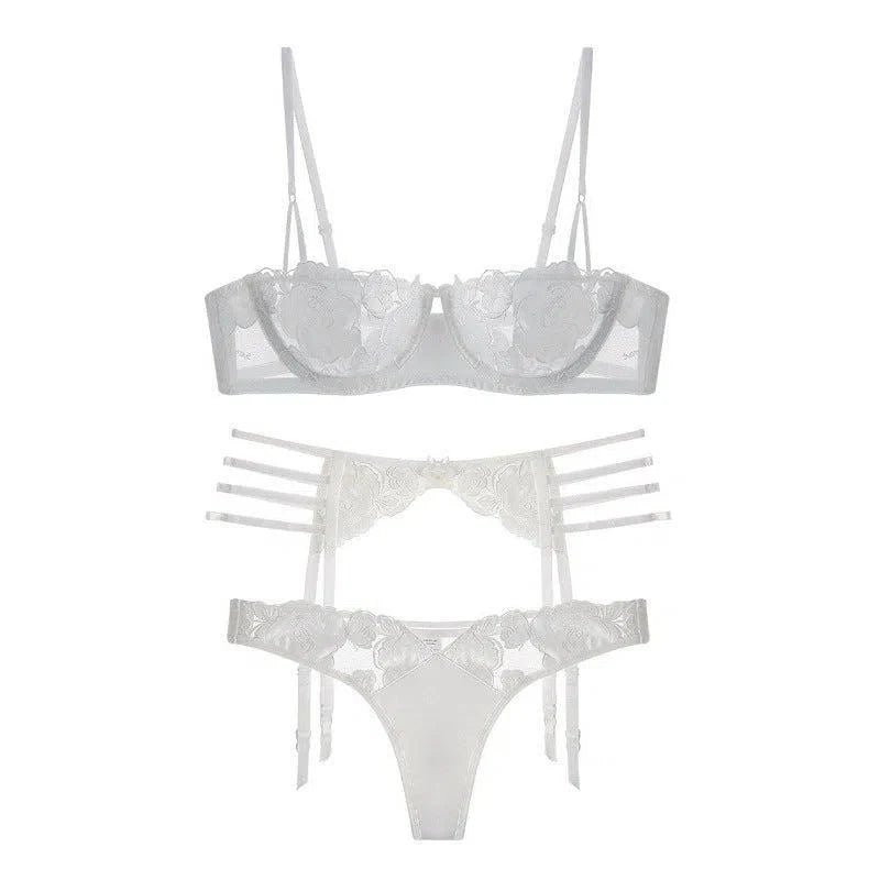 Liliosa – Rose embroidered – Lingerie set-15138004861312-Santi Vento Atelier