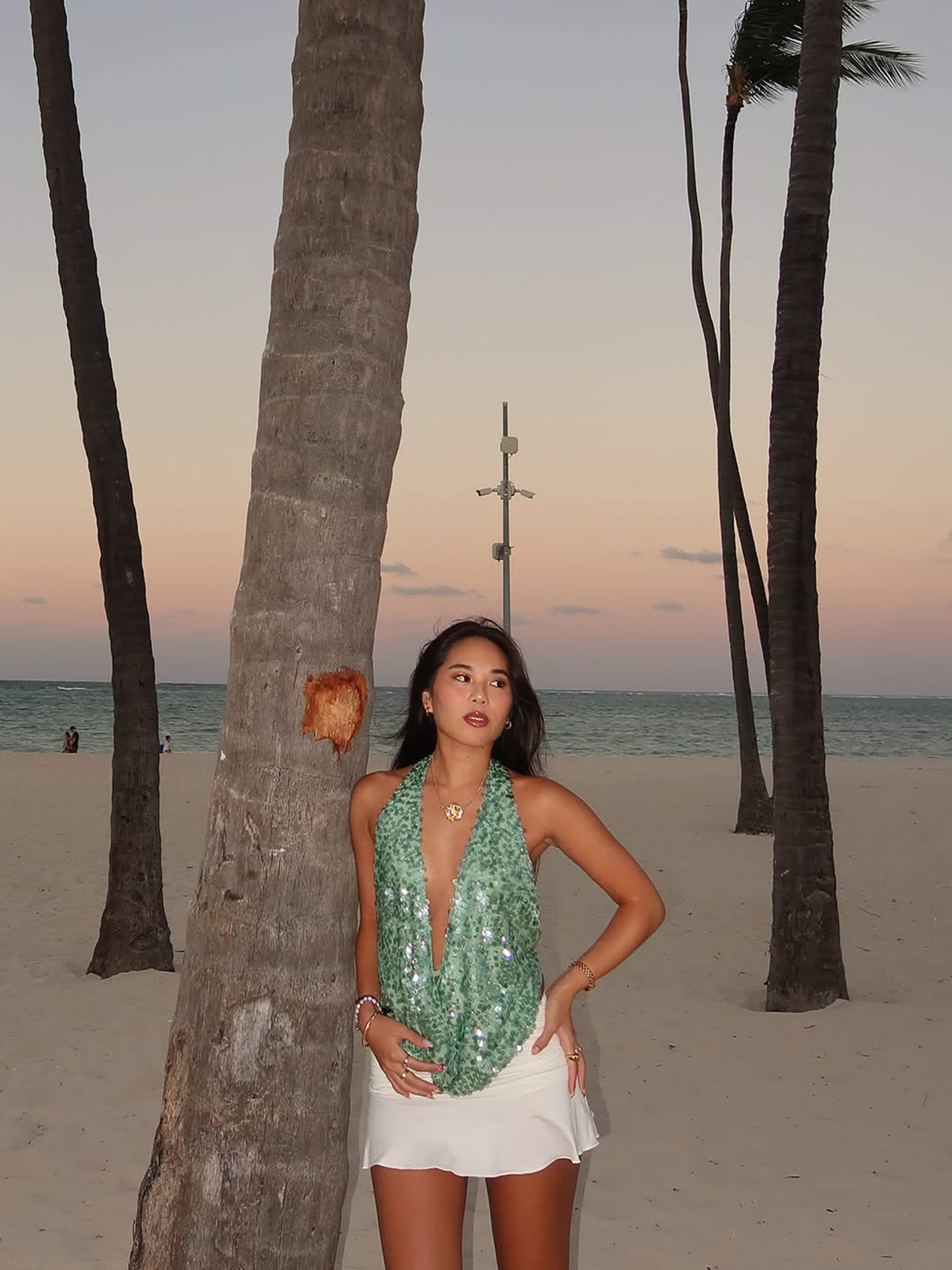 Liora – Deep plunge sequin – Halter top-15157941272960-Santi Vento Atelier