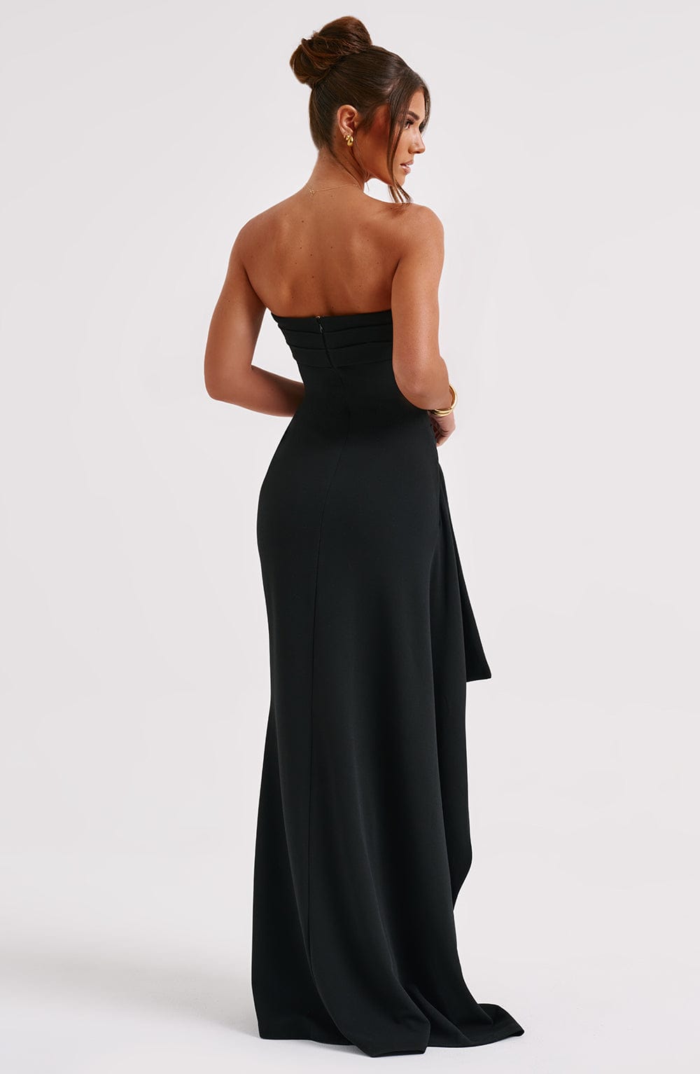 Lioraé – Strapless drape – Thigh slit evening gown-15151287894400-Santi Vento Atelier