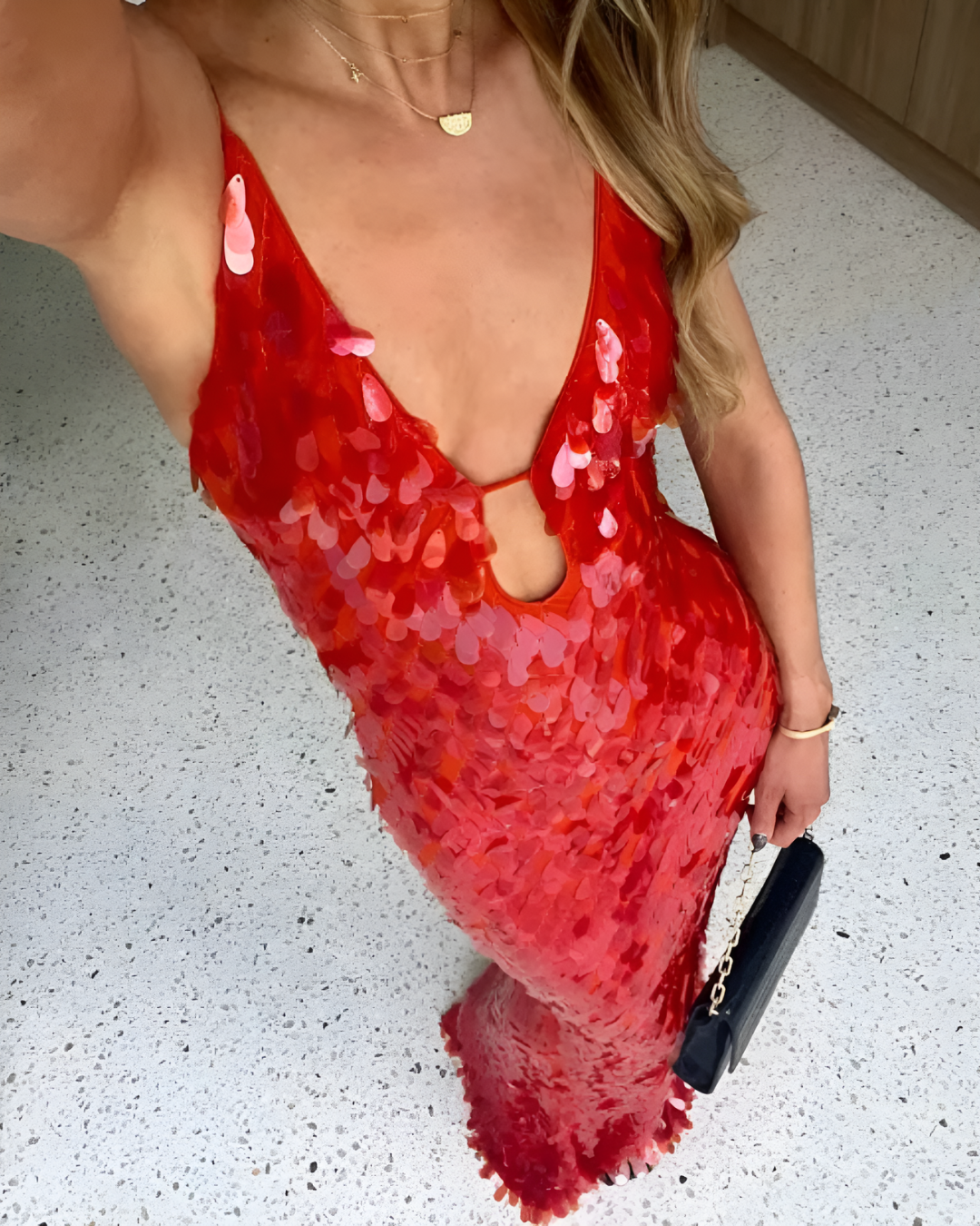 Lucerine – Sequin shimmer – Plunge backless gown-15151291629952-Santi Vento Atelier