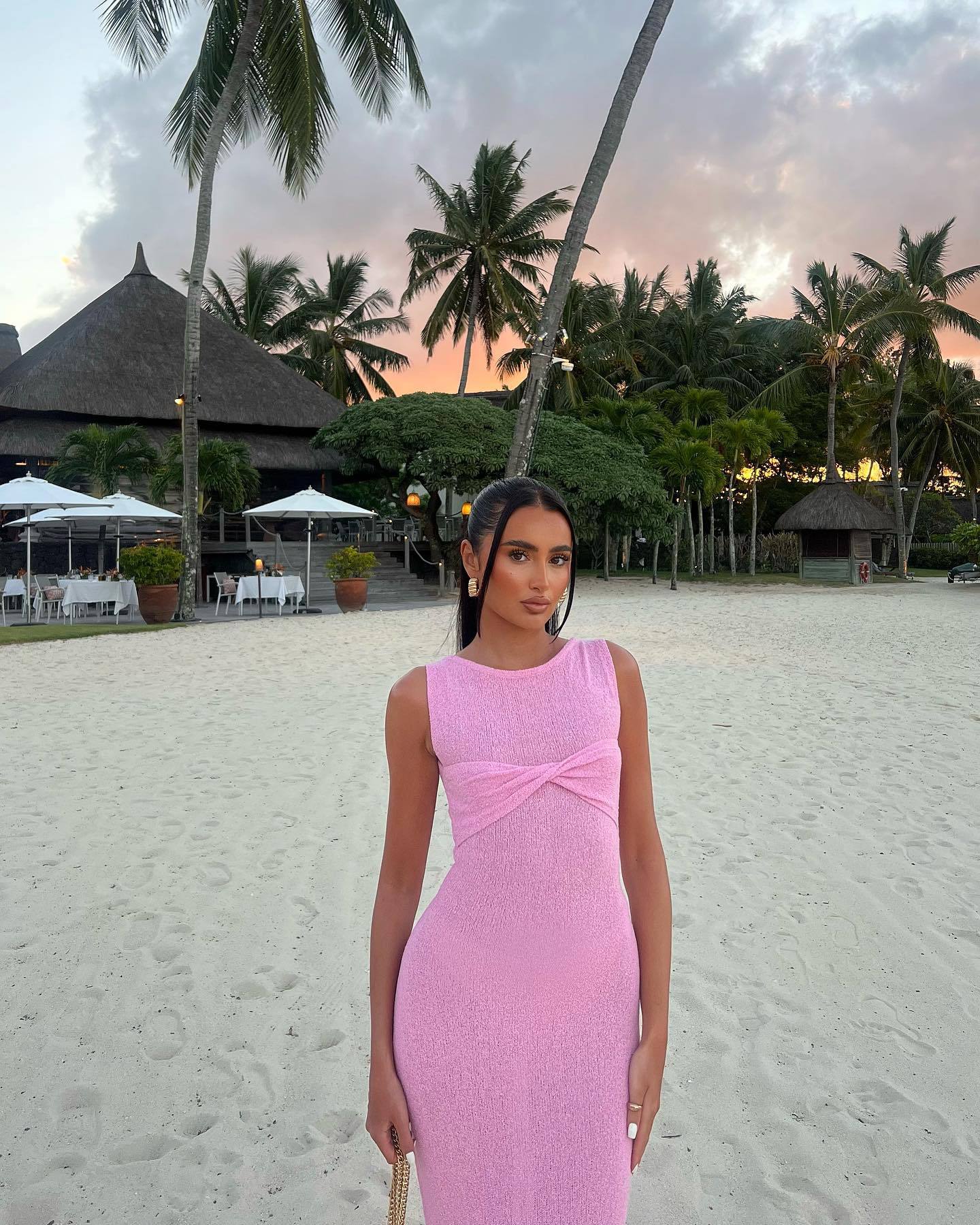 Lumivetta – Twist front – Sleeveless maxi dress-15167895306624-Santi Vento Atelier