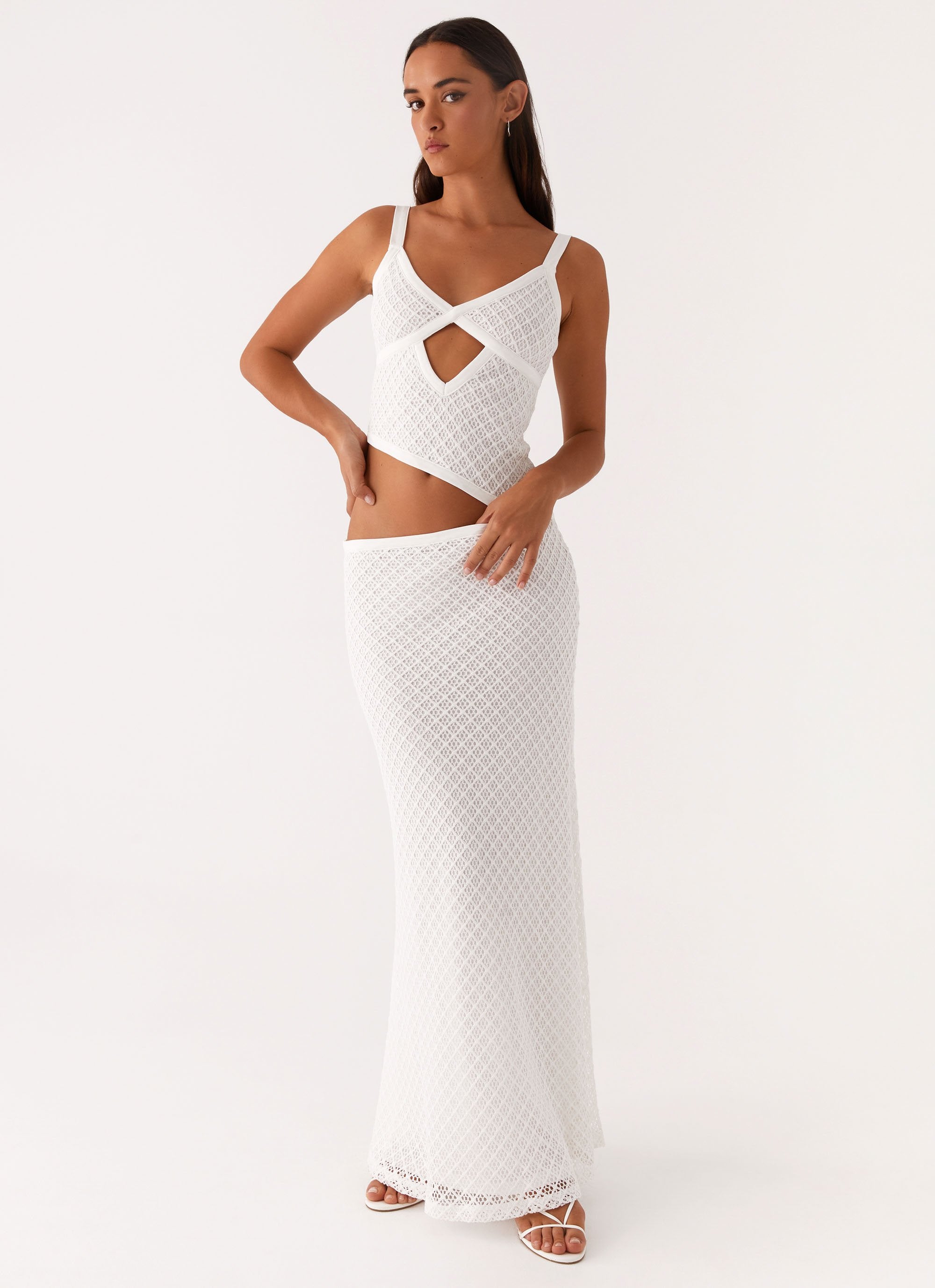Lumivière – Cutout twist – Crochet Maxi Dress-15162786087296-Santi Vento Atelier