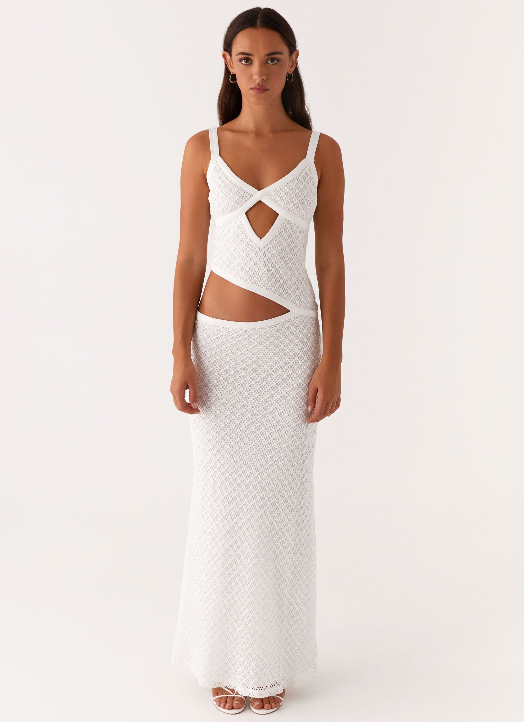 Lumivière – Cutout twist – Crochet Maxi Dress-15162786087296-Santi Vento Atelier