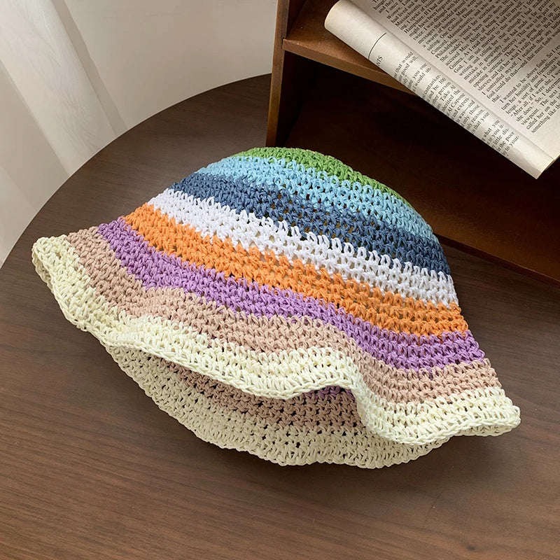 Lunaria – Rainbow stripe – Crochet sun hat-15144672067968-Santi Vento Atelier