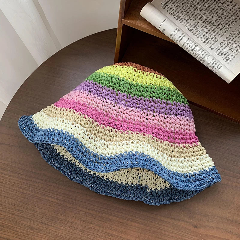 Lunaria – Rainbow stripe – Crochet sun hat-15144672067968-Santi Vento Atelier