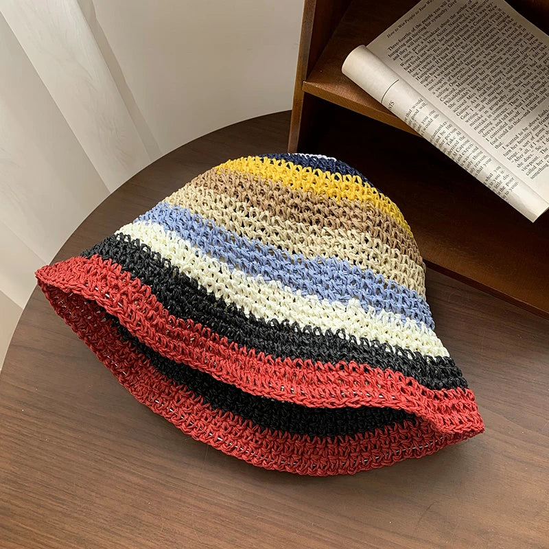 Lunaria – Rainbow stripe – Crochet sun hat-15144672067968-Santi Vento Atelier