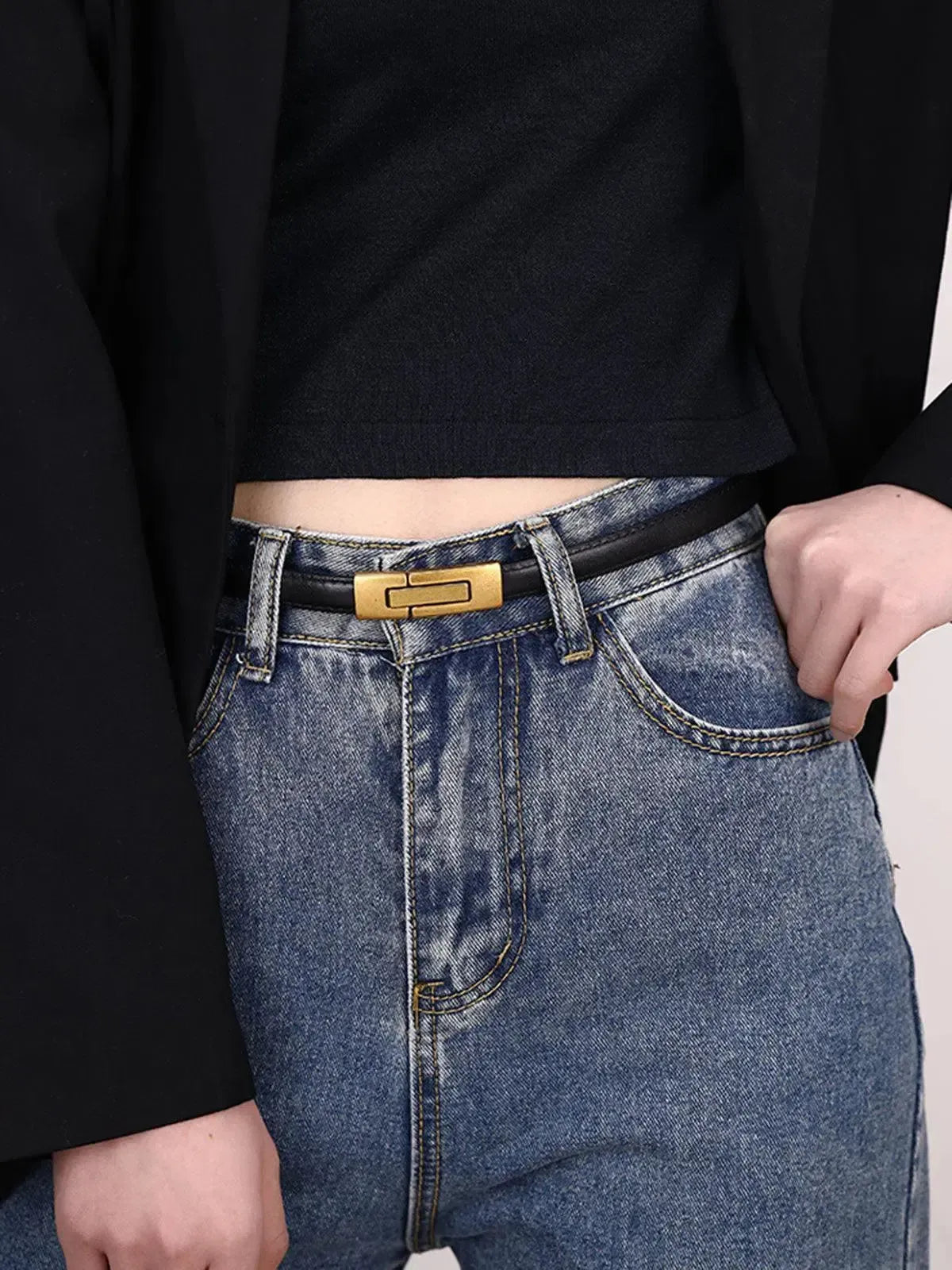Lyra – Sleek durable finish – Faux leather belt-15137956069760-Santi Vento Atelier