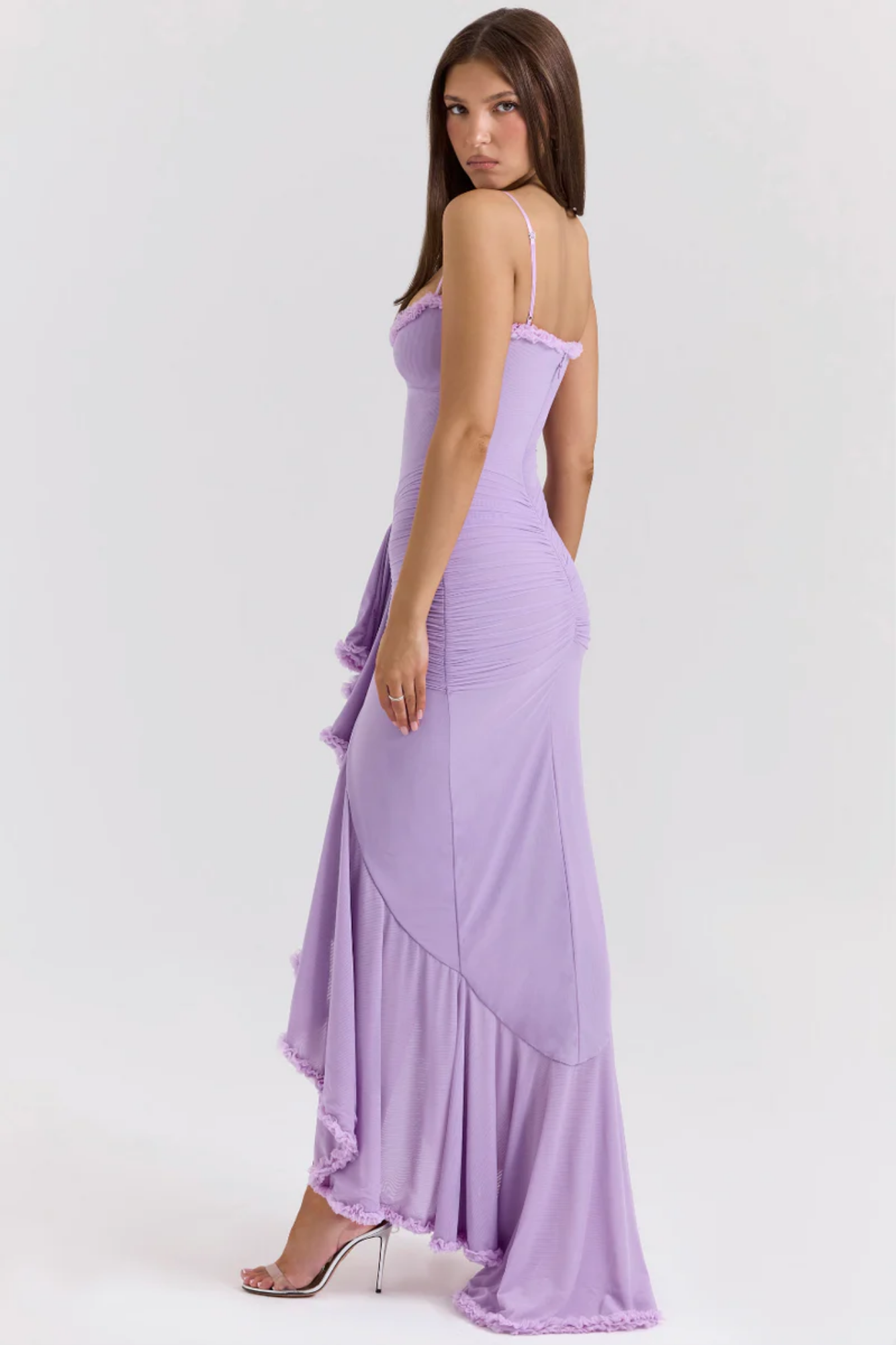 Mariselle – Ruffled drape – Mesh corset gown-15151291400576-Santi Vento Atelier