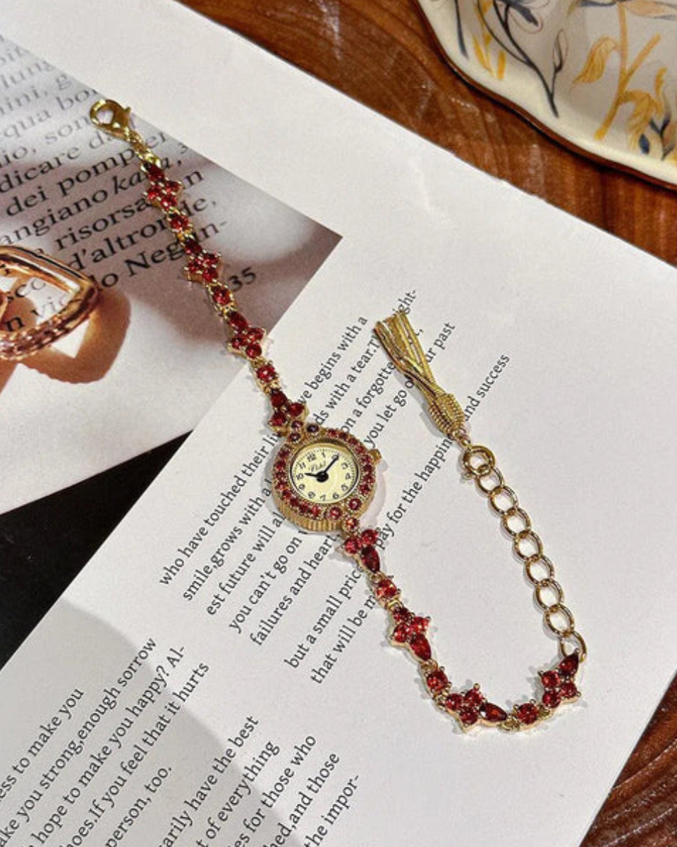 Matilde – Red gemstone accents – Vintage watch-15137988018560-Santi Vento Atelier