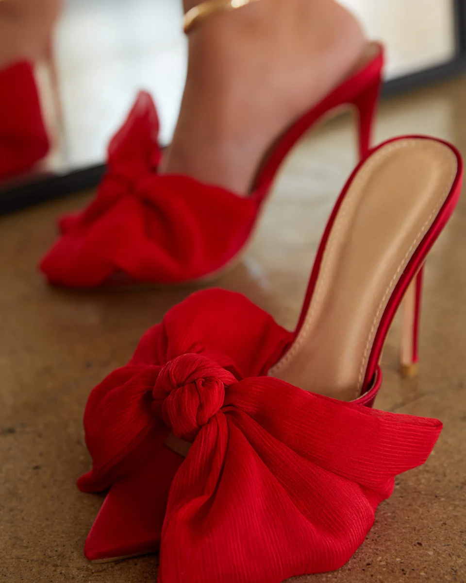 Melodia – Slip-on design – Oversized bow mule heels-15137993359744-Santi Vento Atelier