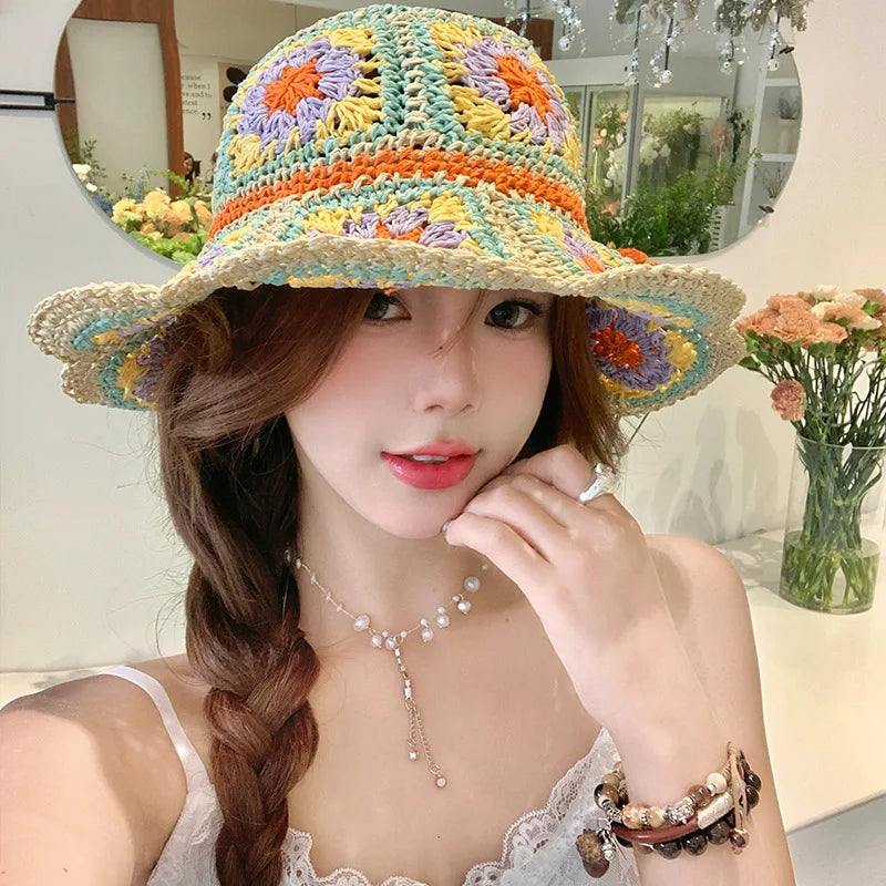 Mirellina – Pastel bloom – Crochet bucket hat-15144672133504-Santi Vento Atelier