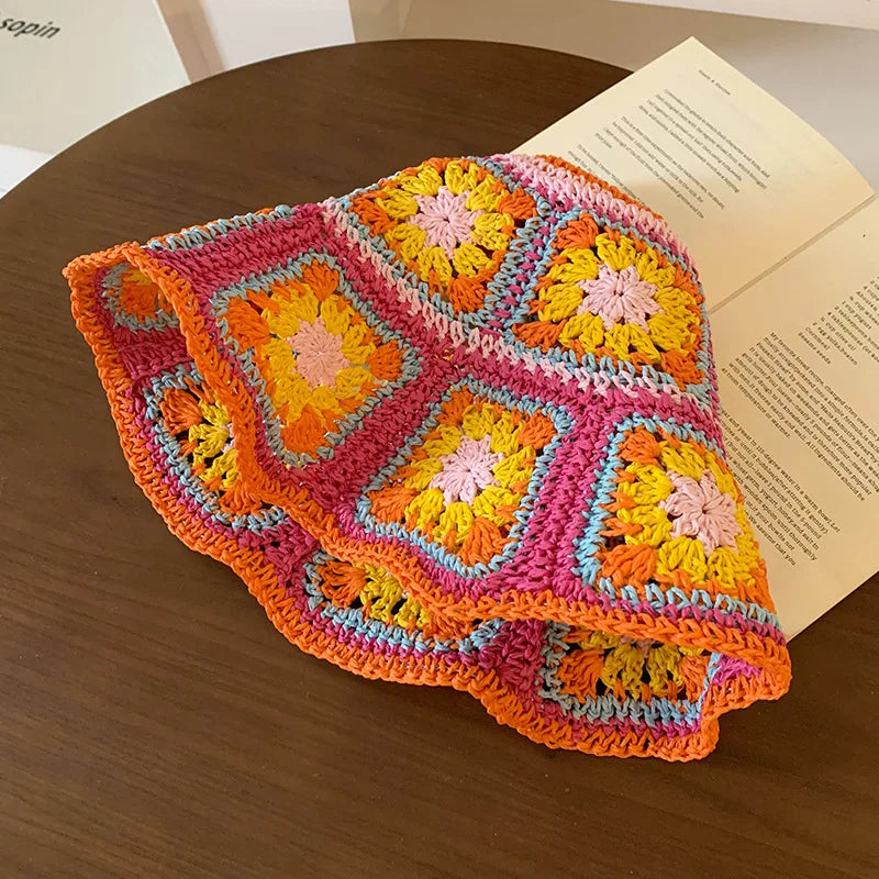 Mirellina – Pastel bloom – Crochet bucket hat-15144672133504-Santi Vento Atelier