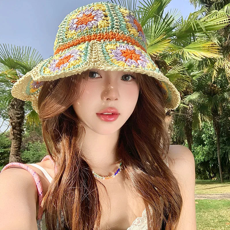 Mirellina – Pastel bloom – Crochet bucket hat-15144672133504-Santi Vento Atelier