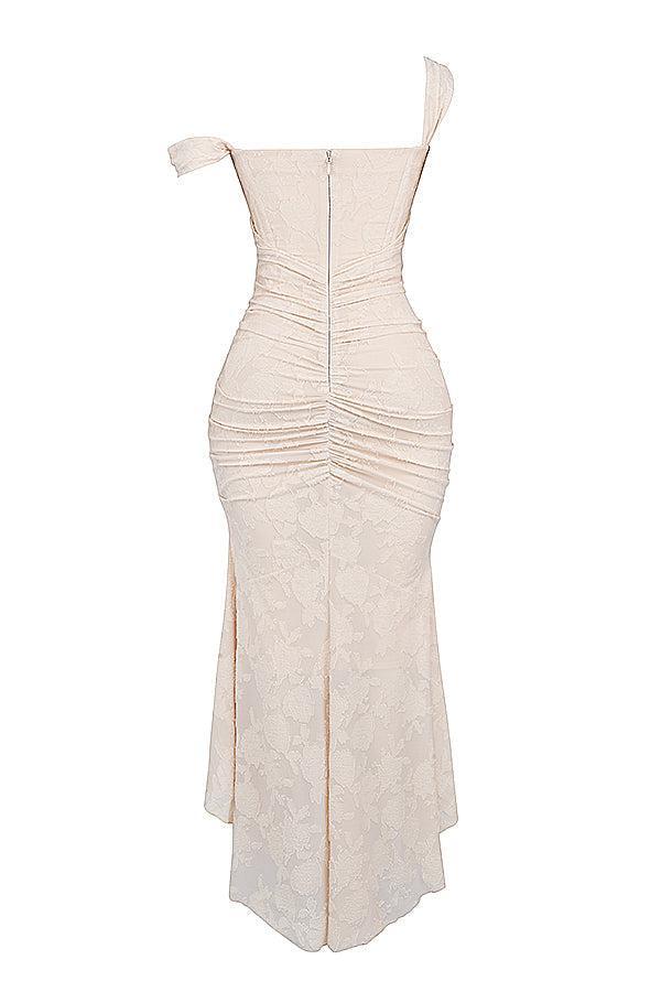 Mylah – Ruched bodice – Lace maxi dress-15139767648640-Santi Vento Atelier