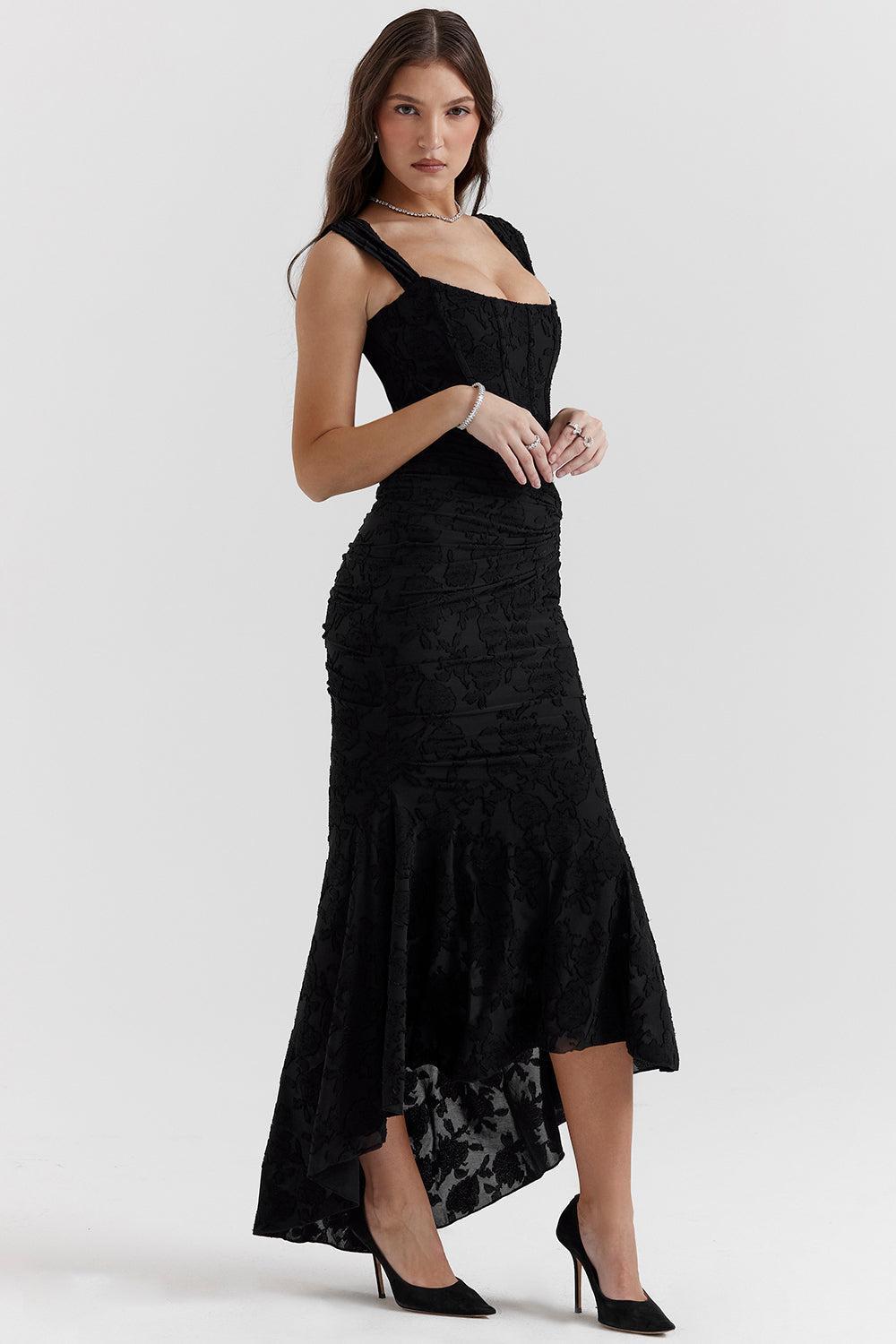 Mylah – Ruched bodice – Lace maxi dress-15139767648640-Santi Vento Atelier